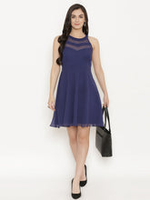 Load image into Gallery viewer, Sheer cut-out neck skater dress