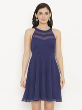 Load image into Gallery viewer, Sheer cut-out neck skater dress