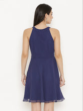 Load image into Gallery viewer, Sheer cut-out neck skater dress
