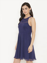 Load image into Gallery viewer, Sheer cut-out neck skater dress