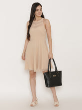 Carica l'immagine nel visualizzatore Galleria,Sheer cut-out neck skater dress