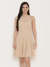 Carica l'immagine nel visualizzatore Galleria,Sheer cut-out neck skater dress