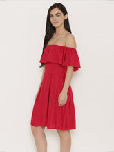 Load image into Gallery viewer, Off shoulder box pleat dress