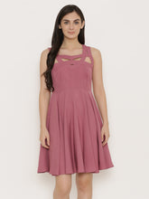 Cargar imagen en el visor de la galería, Cutout neck skater dress
