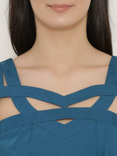 Load image into Gallery viewer, Cutout neck skater dress