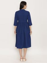 Load image into Gallery viewer, Midi dress with printed mock waistcoat