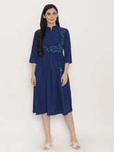 Load image into Gallery viewer, Midi dress with printed mock waistcoat