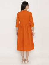Load image into Gallery viewer, Midi dress with printed mock waistcoat