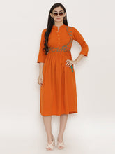 Load image into Gallery viewer, Midi dress with printed mock waistcoat