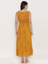 Load image into Gallery viewer, Block Printed Front overlap Maxi dress