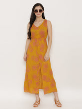 Load image into Gallery viewer, Block Printed Front overlap Maxi dress