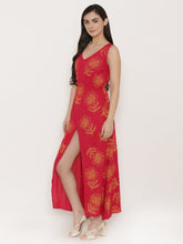 Load image into Gallery viewer, Block Printed Front overlap Maxi dress