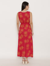 Load image into Gallery viewer, Block Printed Front overlap Maxi dress