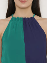 Load image into Gallery viewer, Half Color blocked maxi high low dress