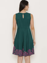 Load image into Gallery viewer, Front cut out skater dress with printed Hem
