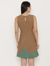 Load image into Gallery viewer, Front cut out skater dress with printed Hem