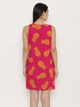 Load image into Gallery viewer, Block Printed shift dress with large side gathered pockets