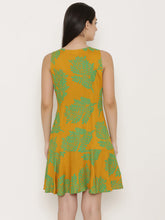 Load image into Gallery viewer, Block Printed shift dress with flare at the bottom