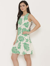 Load image into Gallery viewer, Block Printed shift dress with flare at the bottom