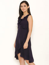 Load image into Gallery viewer, Overlap Dress with frill at neck and hem