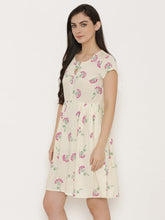 Load image into Gallery viewer, Short Block printed dress with front placket and side gathers