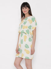 Load image into Gallery viewer, One shoulder Tropical Printed Dress with blouson waist