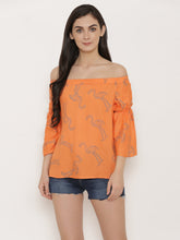 Load image into Gallery viewer, Off shoulder Flamingo print top