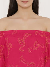 Load image into Gallery viewer, Off shoulder Flamingo print top