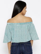 Load image into Gallery viewer, Off shoulder Striped crop top