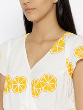 Load image into Gallery viewer, Over lap lemon printed crop top