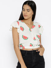 Load image into Gallery viewer, Over lap Watermelon printed crop top