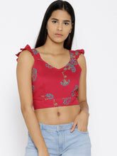 Load image into Gallery viewer, Back tie up Printed Crop Top