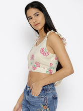 Load image into Gallery viewer, Back tie up Printed Crop Top