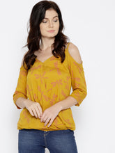 Load image into Gallery viewer, Cold Shoulder overlap printed Top