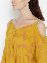 Load image into Gallery viewer, Cold Shoulder overlap printed Top