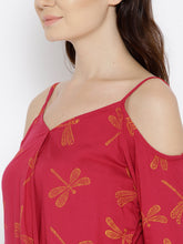 Load image into Gallery viewer, Cold Shoulder overlap printed Top
