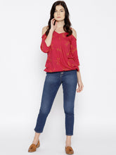 Load image into Gallery viewer, Cold Shoulder overlap printed Top