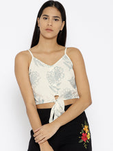 Load image into Gallery viewer, Front tie printed crop top