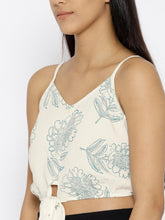 Load image into Gallery viewer, Front tie printed crop top