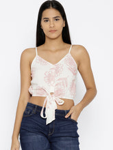 Cargar imagen en el visor de la galería, Front tie printed crop top