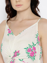 Load image into Gallery viewer, Front twist strap printed dress