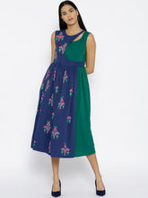Load image into Gallery viewer, Ikat Print Midi Dress with overlap neck