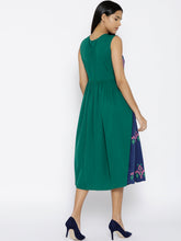 Load image into Gallery viewer, Ikat Print Midi Dress with overlap neck
