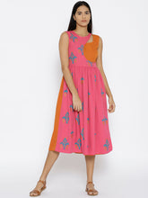 Load image into Gallery viewer, Ikat Print Midi Dress with overlap neck