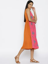 Load image into Gallery viewer, Ikat Print Midi Dress with overlap neck