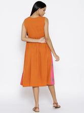 Load image into Gallery viewer, Ikat Print Midi Dress with overlap neck