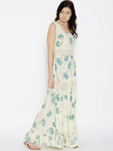 Load image into Gallery viewer, Floral printed maxi dress with lace inserts
