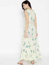 Load image into Gallery viewer, Floral printed maxi dress with lace inserts