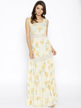 Load image into Gallery viewer, Floral printed maxi dress with lace inserts