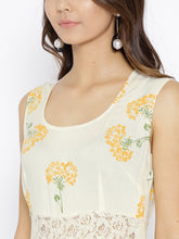 Load image into Gallery viewer, Floral printed maxi dress with lace inserts
